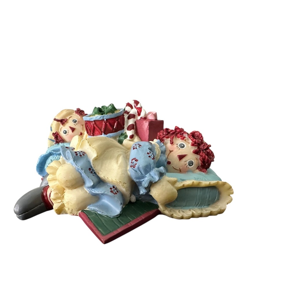 Raggedy Ann and‎ Andy Christmas Figurines Set Caroling Tree Holiday Decor Resin